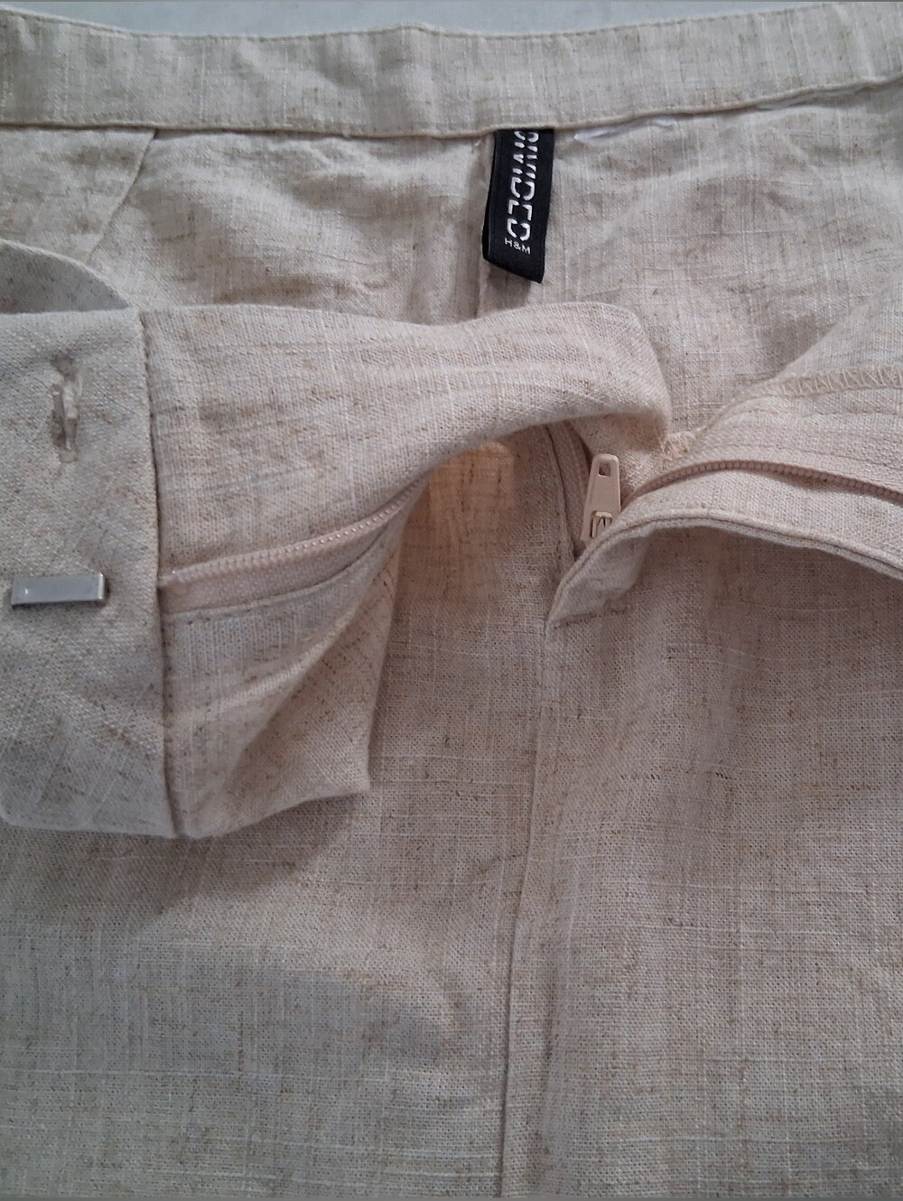 Divided/ Neutral Beige Linen Or Linen Blend Maxi Skirt/ Estimated fit: US S/M - Picture 5 of 8